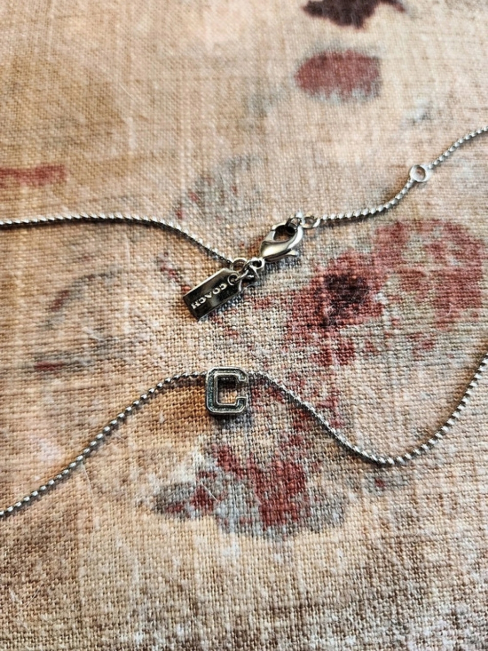 Coach Signature C Slider Pendant Necklace, Silver